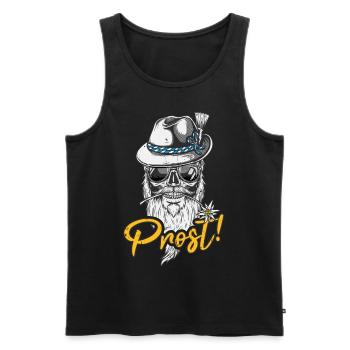 Prost Ersatz Tracht mei Lederhosn Bier - Männer Premium Bio Tank Top - Schwarz - Vorne - Michal (187cm)