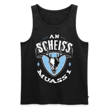 An Scheiss muass i - Männer Premium Bio Tank Top - Schwarz - Vorne - Michal (187cm)