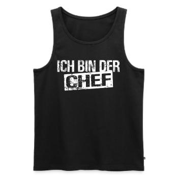 Ich bin der Chef - Selbstständiger Heimwerker - Männer Premium Bio Tank Top - Schwarz - Vorne - Michal (187cm)