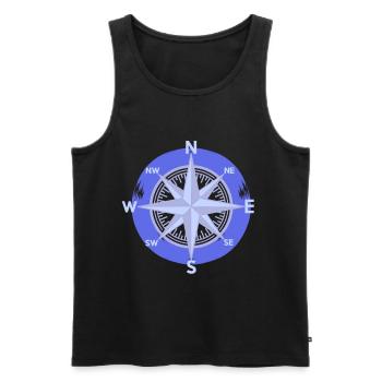 Kompass Windrose Richtung Outdoor Maritim Nautik - Männer Premium Bio Tank Top - Schwarz - Vorne - AI Model Male 178 light (178cm)