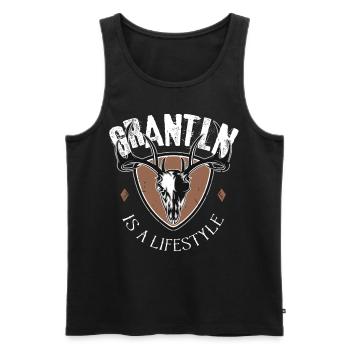Grantln is a Lifestyle - Männer Premium Bio Tank Top - Schwarz - Vorne - Michal (187cm)