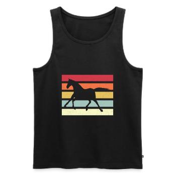 Pferd Streifen - Männer Premium Bio Tank Top - Schwarz - Vorne - Michal (187cm)