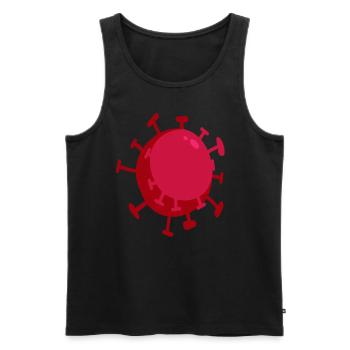 Virus de la couronne rouge - Débardeur bio Premium Homme - noir - Devant - AI Model Male 178 light (178cm)