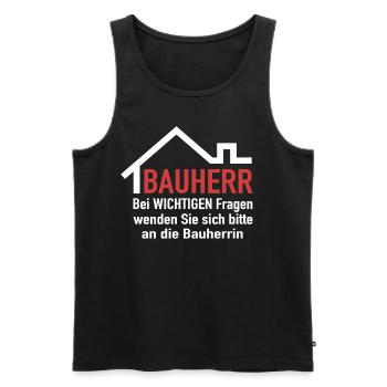 Bauherr Hausbau Bauherren Richtfest Bauherrin - Männer Premium Bio Tank Top - Schwarz - Vorne - Michal (187cm)