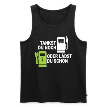 Elektroauto - Tankst Du Noch Oder Lädst Du Schon - Männer Premium Bio Tank Top - Schwarz - Vorne - Michal (187cm)