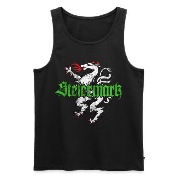 Steiermark Bekleidung Steirischer Panther - Männer Premium Bio Tank Top - Schwarz - Vorne - Michal (187cm)