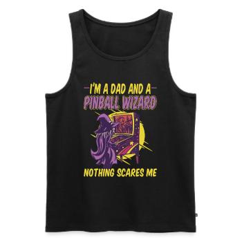 Ich bin ein Vati und ein Pinball Wizard - Männer Premium Bio Tank Top - Schwarz - Vorne - Michal (187cm)