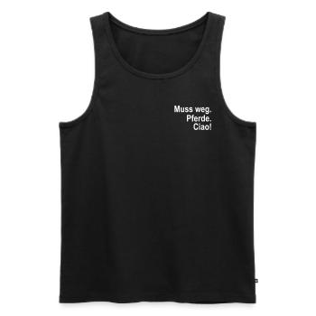 Muss Weg Pferde Ciao - Männer Premium Bio Tank Top - Schwarz - Vorne - Michal (187cm)