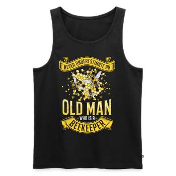 Beekeeper bee honey bee honeycomb insect honeycomb bumblebee - Men's Premium Organic Tank Top - black - Front - AI Model Male 178 light (178cm)