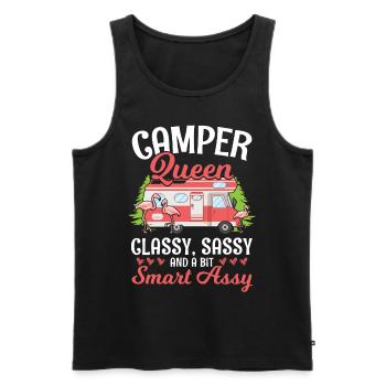 Camper Queen - Men's Premium Organic Tank Top - black - Front - AI Model Male 178 light (178cm)