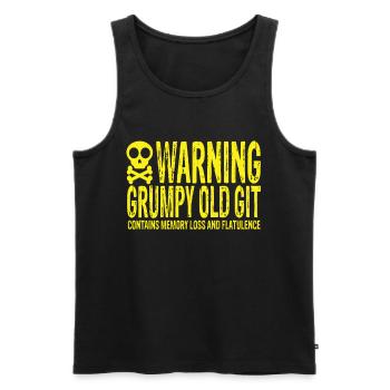 Warning Grumpy Old Git - Men's Premium Organic Tank Top - black - Front - AI Model Male 178 light (178cm)