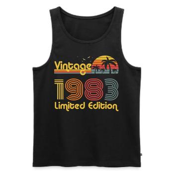 Vintage Cool 1983 retro - Männer Premium Bio Tank Top - Schwarz - Vorne - AI Model Male 178 light (178cm)