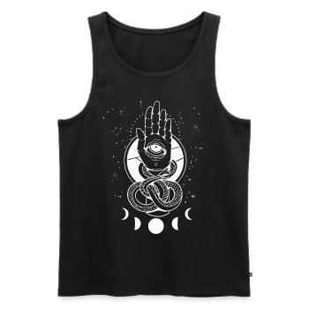 Hamsa Fatima Hand Occult Symbol - Männer Premium Bio Tank Top - Schwarz - Vorne - Michal (187cm)