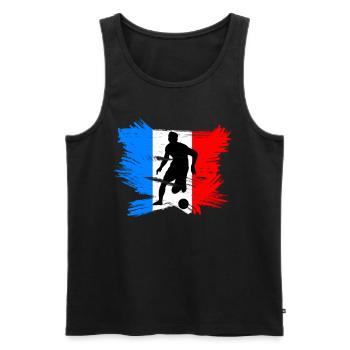 Frankreich Flagge Fußballer Fußball Fußballspieler - Männer Premium Bio Tank Top - Schwarz - Vorne - Michal (187cm)