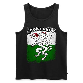 Steiermark - Männer Premium Bio Tank Top - Schwarz - Vorne - Michal (187cm)