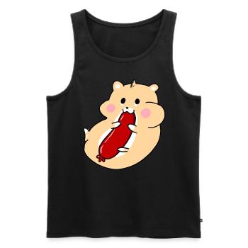 Hamsters with salami - Men's Premium Organic Tank Top - black - Front - Michal (187cm)