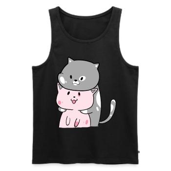 Promoted to big sister - Men's Premium Organic Tank Top - black - Front - AI Model Male 178 light (178cm)
