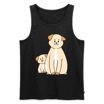 Hund Hunde welpen - Männer Premium Bio Tank Top - Schwarz - Vorne - Michal (187cm)