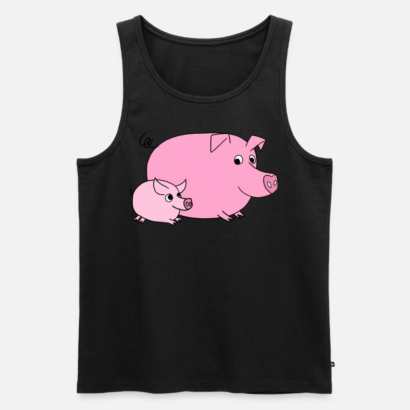 Schwein - Männer Premium Bio Tank Top - Schwarz