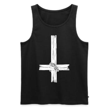 Inverted Cross Blackcraft Cult Agnostic Dark Gothi - Männer Premium Bio Tank Top - Schwarz - Vorne - AI Model Male 178 light (178cm)