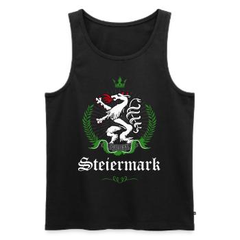 Steiermark Original Wappen Panther Lorbeerkranz - Männer Premium Bio Tank Top - Schwarz - Vorne - AI Model Male 178 light (178cm)