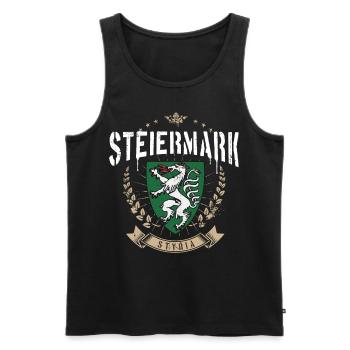 Steiermark Wappen Panther Retro Steirer Bua Madl - Männer Premium Bio Tank Top - Schwarz - Vorne - Michal (187cm)