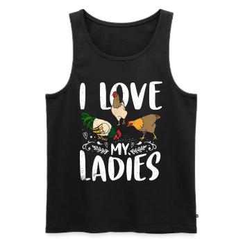chicken - Men's Premium Organic Tank Top - black - Front - AI Model Male 178 light (178cm)
