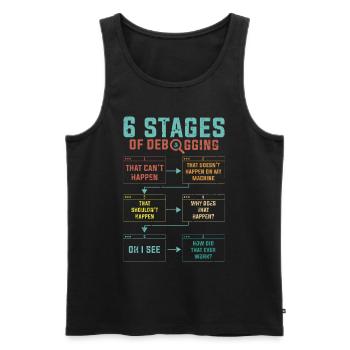 Programmierer 6 Stages of debugging - Männer Premium Bio Tank Top - Schwarz - Vorne - AI Model Male 178 light (178cm)