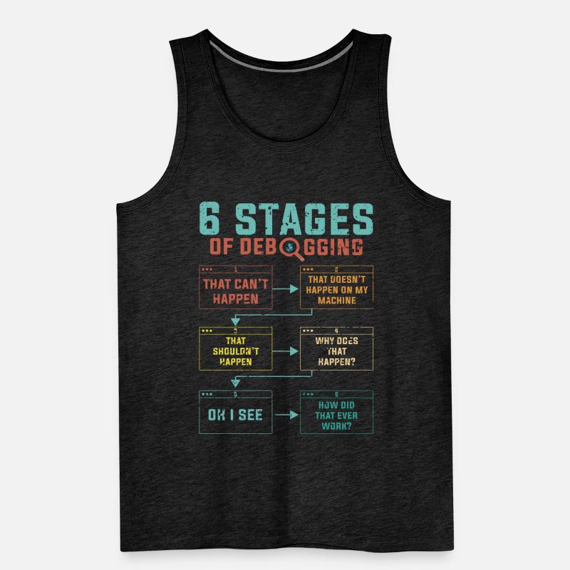 Programming 6 Stages of debugging Men's Premium Organic Tank Top