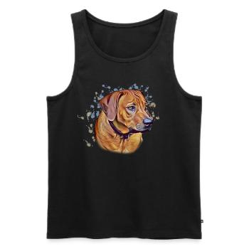 Rhodesian Ridgeback Portrait Hundebesitzer - Männer Premium Bio Tank Top - Schwarz - Vorne - AI Model Male 178 light (178cm)