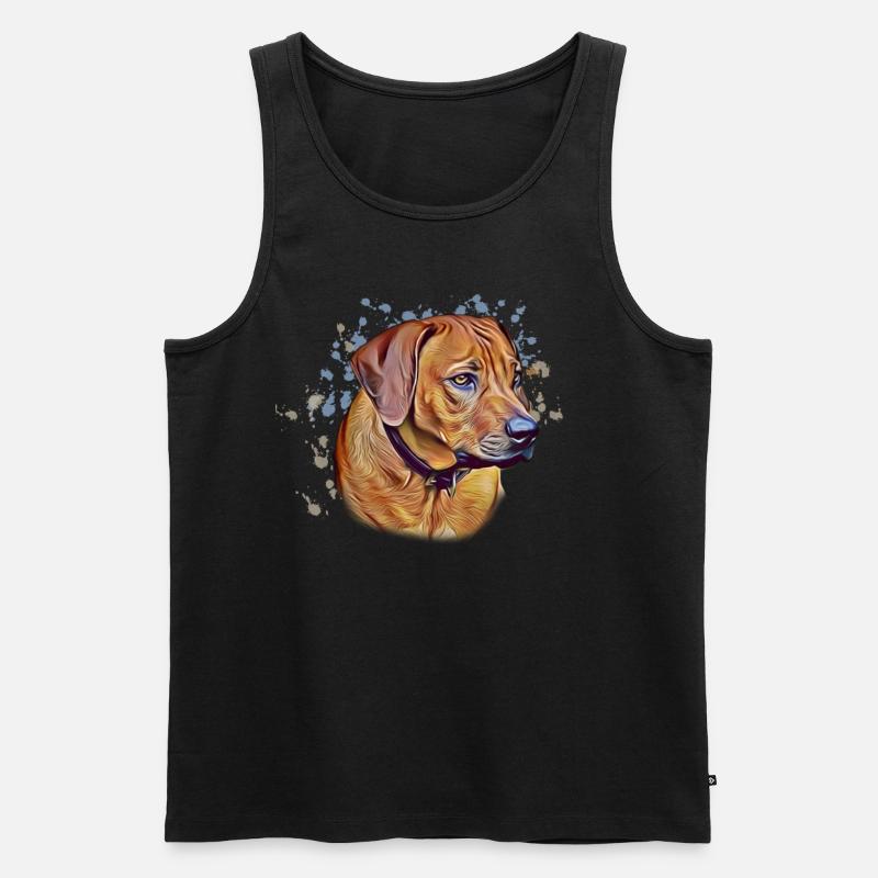Rhodesian Ridgeback Portrait Hundebesitzer - Männer Premium Bio Tank Top - Schwarz