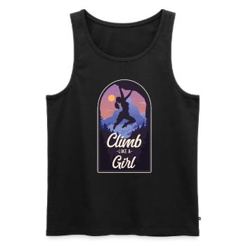 Rock Climbing Climber Climb Like A - Männer Premium Bio Tank Top - Schwarz - Vorne - AI Model Male 178 light (178cm)