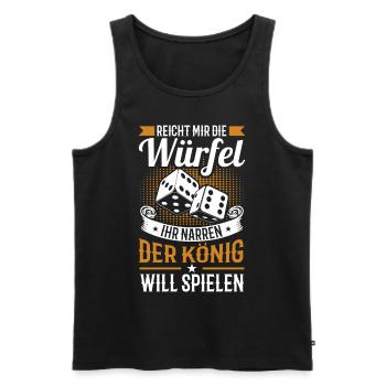 Reicht mir die Würfel ihr Narren der König will - Männer Premium Bio Tank Top - Schwarz - Vorne - AI Model Male 178 light (178cm)