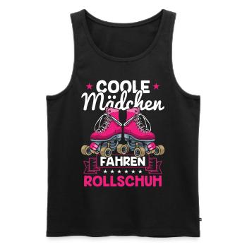 Rollschuhfahren Coole Mädchen fahren Rollschuh - Männer Premium Bio Tank Top - Schwarz - Vorne - AI Model Male 178 light (178cm)