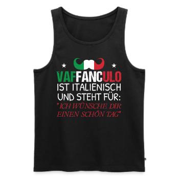 Italien Vaffanculo Lustiger Spruch - Männer Premium Bio Tank Top - Schwarz - Vorne - AI Model Male 178 light (178cm)