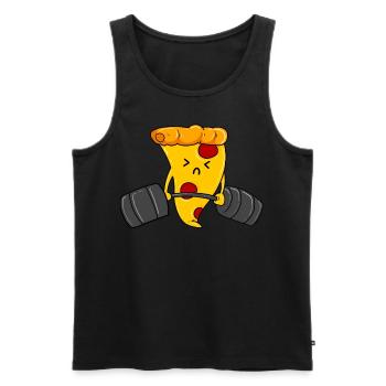 Sport Salami Pizza Liebe - Männer Premium Bio Tank Top - Schwarz - Vorne - Michal (187cm)