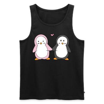 Pinguin - Männer Premium Bio Tank Top - Schwarz - Vorne - AI Model Male 178 light (178cm)