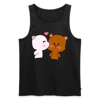 Bear Love - Bear - Best Friends - Partners - Men's Premium Organic Tank Top - black - Front - AI Model Male 178 light (178cm)