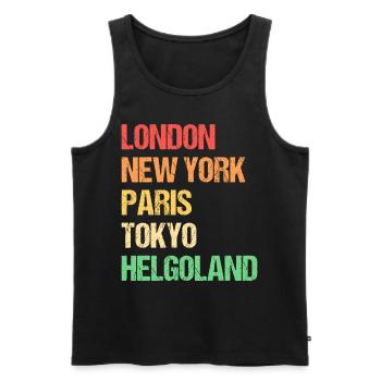 London New York Paris Tokyo Helgoland - Männer Premium Bio Tank Top - Schwarz - Vorne - Michal (187cm)