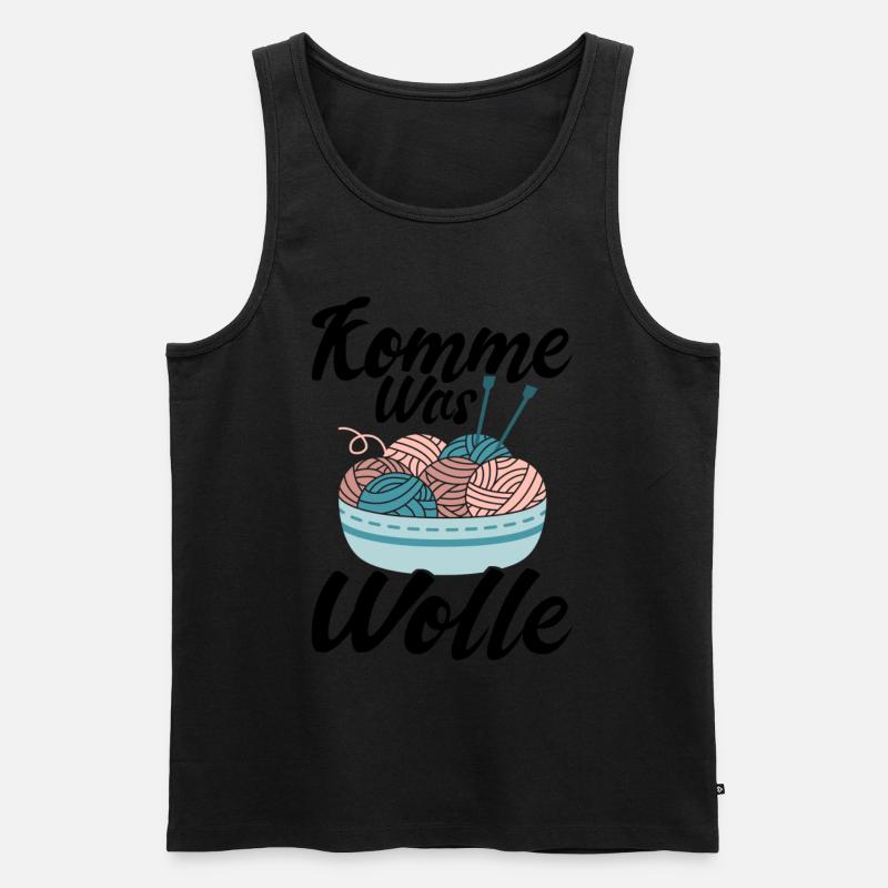 Stricken Häkeln Wolle Nähen Geschenk - Männer Premium Bio Tank Top - Schwarz