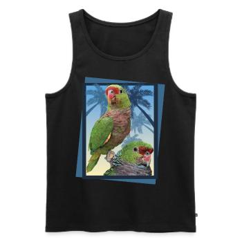 Weiniger Papagei - Männer Premium Bio Tank Top - Schwarz - Vorne - AI Model Male 178 light (178cm)