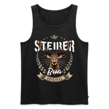 Steirer Bua Steirerbua Steiermark Hirsch Jäger - Männer Premium Bio Tank Top - Schwarz - Vorne - AI Model Male 178 light (178cm)