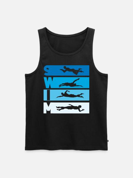 Swimming Swimmer Swim Coach - Männer Premium Bio Tank Top - Schwarz