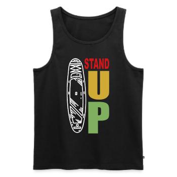Stand Up Paddle Board - SUP Board Paddle Board - Männer Premium Bio Tank Top - Schwarz - Vorne - AI Model Male 178 light (178cm)