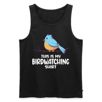 Bird Watching Orinthologist Birdwatching Gift - Men's Premium Organic Tank Top - black - Front - AI Model Male 178 light (178cm)