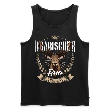 Boarischer Bua Bayern Bayrischer Lausbua Hirsch - Männer Premium Bio Tank Top - Schwarz - Vorne - Michal (187cm)