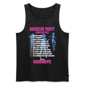 Junggesellenabschied Checkliste - Männer Premium Bio Tank Top - Schwarz - Vorne - Michal (187cm)
