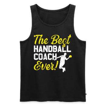 Best Handball Coach - Men's Premium Organic Tank Top - black - Front - AI Model Male 178 light (178cm)