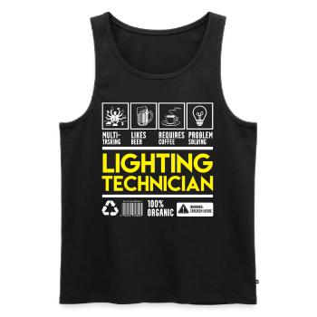 Light Technician - Men's Premium Organic Tank Top - black - Front - AI Model Male 178 light (178cm)