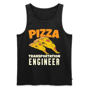 Pizza Transport Engineer - Männer Premium Bio Tank Top - Schwarz - Vorne - AI Model Male 178 light (178cm)